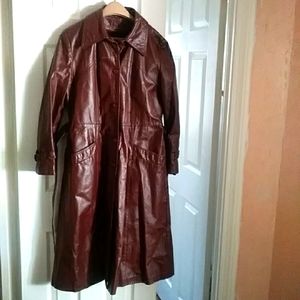 Vintage small leather belted coat custom made on 56th new york